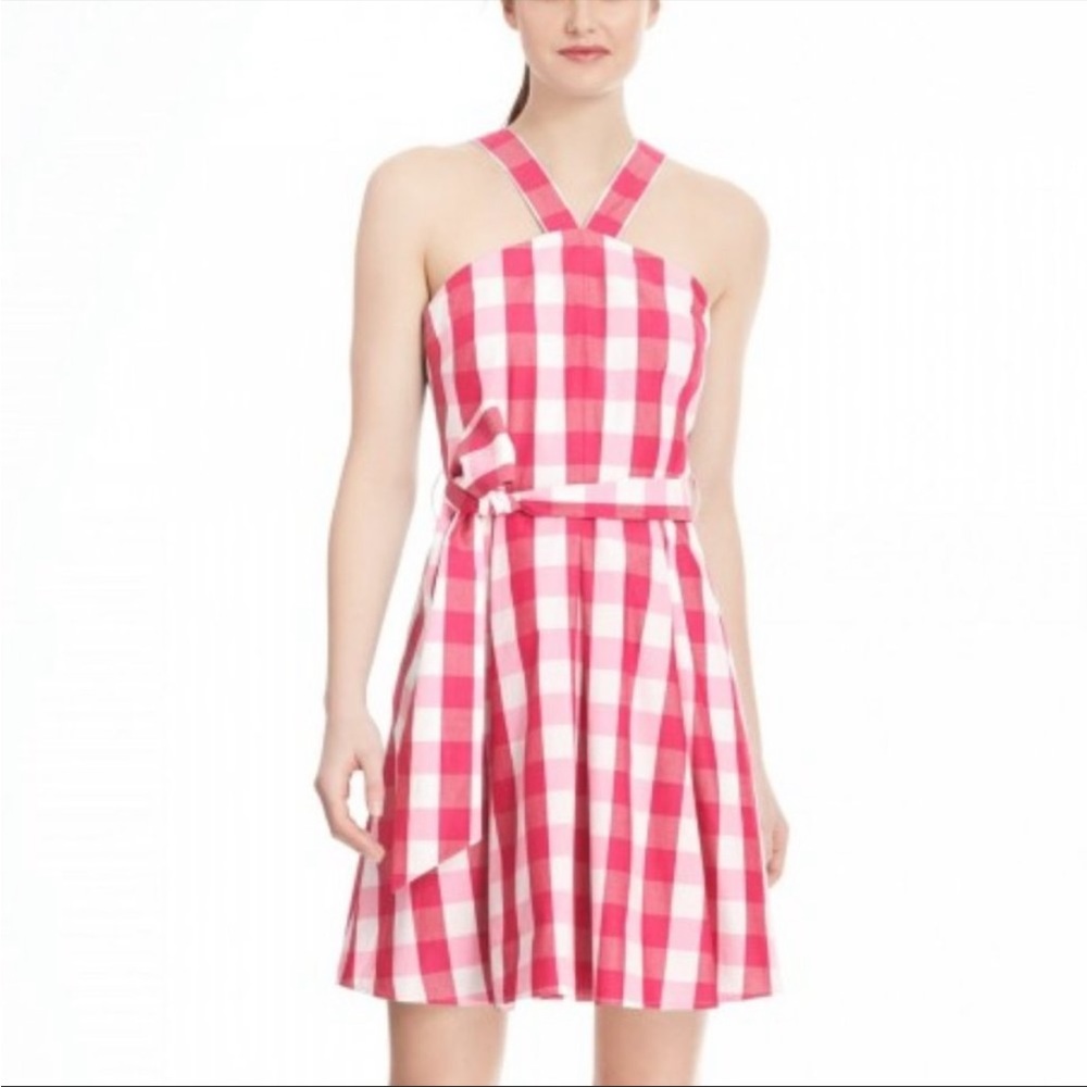 Draper James Pink and White Halter Sundress